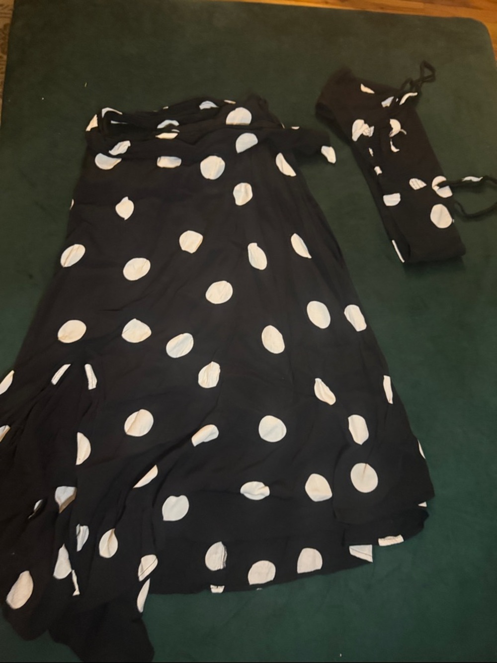 Black & White Polka Dot Skirt and Crop top Free People Copa Cabana Set